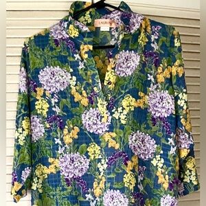 Floral Print Women's Blouse Size Medium Large